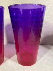 Pair Of Libbey Ombre Tumblers/Glasses~ Ombre Pink/ Purple~ 16 Ounces Each