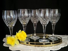 Vintage Mikasa Coventry Crystal Water Goblets – Pristine Set of 5