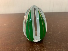 Triple Overlay Light Green White Crystal Egg Saint Louis