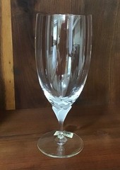(3) Miller Rogaska Crystal Reed Barton Laura Iced Tea Glass Frosted Floral Stem