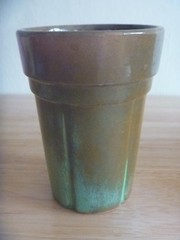 Frankoma Prairie Green Wagon Wheel tumbler Ada Clay 80C VG+++