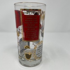 VINTAGE Hazel Atlas MCM High Ball Drink Recipe Glass 22 Karat Gold Barware Red