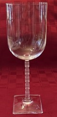 Mikasa Viewpoint Satin Water Goblet Clear 9 5/8 In Frosted Stacked Cube Stem