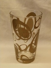 Le Gocce Cerve Glass Highball Tumblers Gold Pop Art Design Italy 5 1/2″ 14 oz.