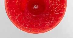 Pair of Tall Stem Mexican Fire-Blown Glasses Vibrant Colors Swirls 10.25in USED