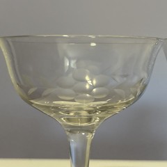 Set of 2 Vintage Champagne Coupe Glasses Dessert Dish Flower Fern 4.5”H Pair