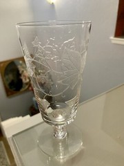 Heisey Plantation Ivy Etched Footed Ice Tea Tumblers Set of 4