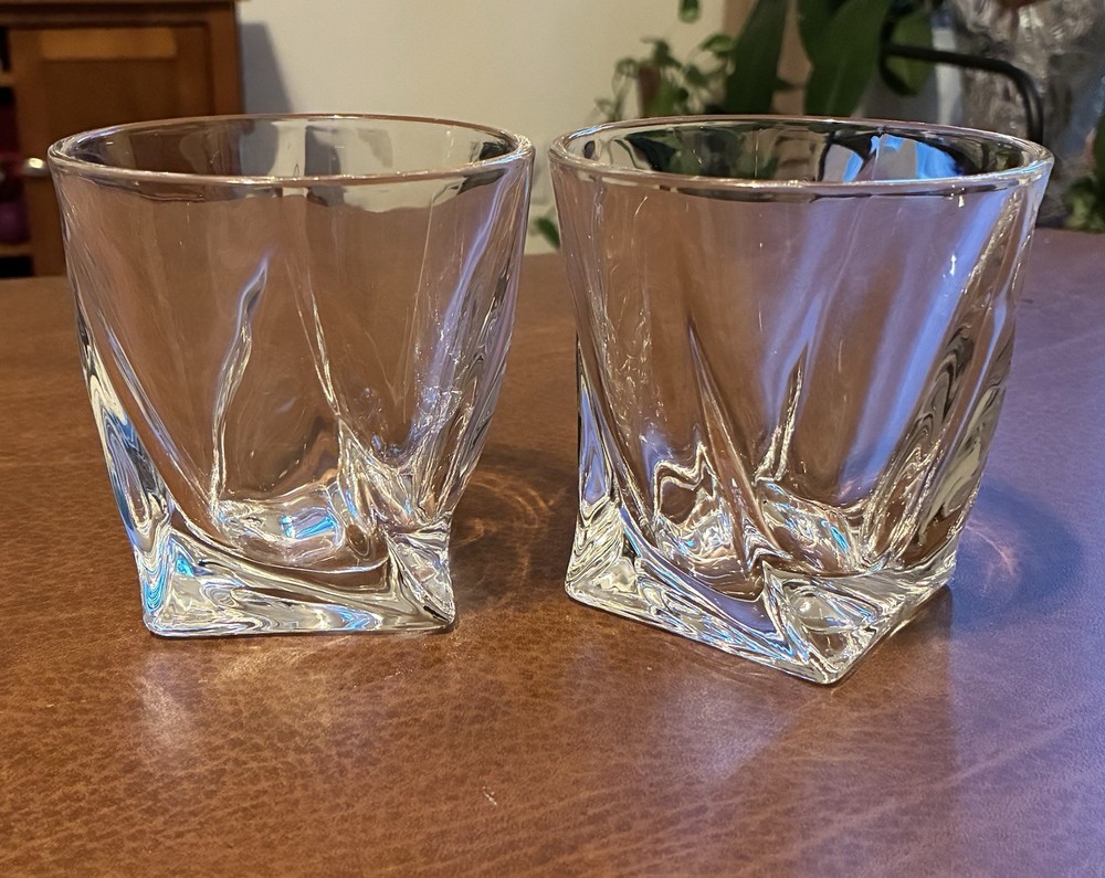 Twisted Base Whiskey Glasses – Set of 2