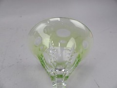 Waterford Crystal Simply Lime Green Cut Crystal Martini Glasses NIB