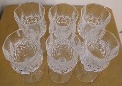 Set of 6 Cristal D’Arques Durand Longchamp France Stemmed 24% Lead Crystal Wine