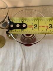 Vintage Blown Glass Amber/Red/ Twisted Stems Aperitif Cordial Glass 5.25” Set 3