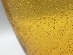 Pair Amber Bubble Hand Blown Glass 7.75″ Water Goblets Vintage