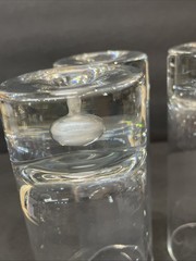 4 Vintage 1960s Clear High-Ball Glass Weighted Atomic Barware CONTROLLED BUBBLE