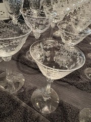 Vintage Fostoria Romance Etched Crystal Glassware 100 Piece Set – Excellent Cond