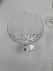 Val St Lambert Water Goblet Glass Gevary Pattern 5 1/8″ Tall Set of 4