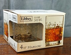 Libbey Glass Harlow Pattern 11 Ounce Double Old Fashion Glasses Set of 4 NIB