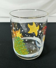 Lot of 3 Libbey Reindeer Games Santa 4 1/4″ Double Old Fashioned Tumblers