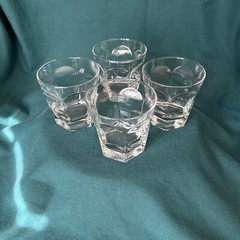 Anchor Hocking Courtney Clear Old Fashioned Glassware set of 4 Panel Design 3.5″