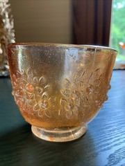 Vintage Fenton Carnival Glass Marigold Orange Tree Punch Cups (Pair)