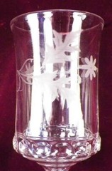 Dakota Goblet Ripley & Co Clear Glass Etched Oak Leaves EAPG 1885 Antique #26