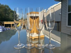 Meridian 7oz European Crystal Flutes Set of 4 Champange Glasses