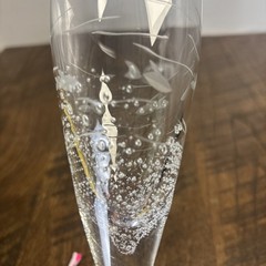 Etched Fish And Bubbles In Glass Champagne Flutes 10.5” Glasses – Set of 2