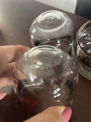 Roly Poly Glasses Silver Rim 2.25 Excellent Set of 3 Vintage