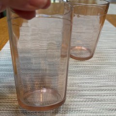Set Of 3 Vintage Pink Depression Glass Hazel Atlas Tumblers Juice Glasses