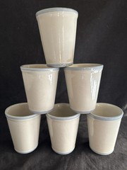 Vintage 1976 Louisville Stoneware Kentucky Mint Julep Cups Set Of 6 Kind Trees