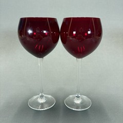 Lenox Crystal Holiday Gems Red Ruby Balloon Goblets Glasses 8 7/8″ Set of 4