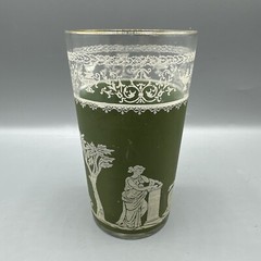 Jeanette Hellenic Green Jasper Tumbler Water Glass 5″ Mid Century Replacement