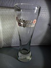 altes Weizenbierglas 0.5L ERDINGER WEIßBRÄU pilsner wheat beer glass breweriana