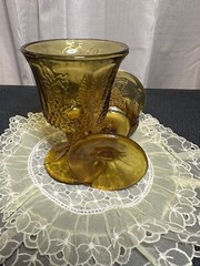 Pair Of Indiana Glass Co. Vintage Goblets – Marigold – Harvest Grape Pattern