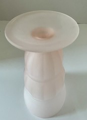 Vintage Indiana Glass Frosted Pink Parfait Glass MCM Soda Fountain