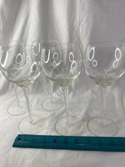 Bohemia Crystal Crystalex Air Twist Stem Claret Glasses Set Of 5