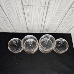 6 Vtg VIP Roly Poly Cocktail Glass Royal Crest Black Gold Barware Mancave 4oz