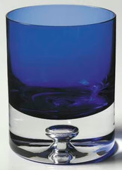 BLOCK “STOCKHOLM” Old Fashioned 4 1/8”H 1Cobalt Blue w/Air Bubble Base NEW/MINT!
