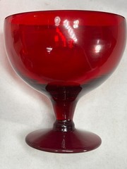 4 Ruby Red SAARA HOPEA BISTRO Cocktail Glasses Nuutajarvi or Dessert Bowls