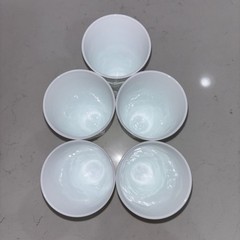 Vintage Indiana Glass Colony Harvest Paneled Grape Milk Glass Tumblers Set of 5