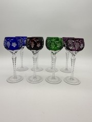 Nachtmann Traube AJKA Marsala Crystal Cut Hock Wine Glasses Set Of 8 8.25″ Tall