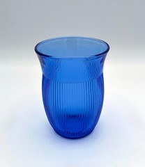 Hazel Atlas Fine Rib Tumbler 12 oz Iced Tea Glass | Cobalt Depression Glass