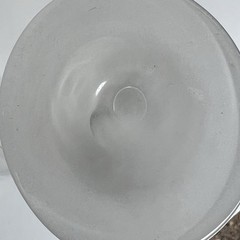 Hand Blown Art Glass Cordial Tulip Bowl Frosted Stem Vintage