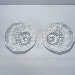 Cut Glass Liqueur Goblets Pair Faceted Small Wine Glasses