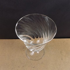 12 Asprey of London Crystal Goblets Swirl Pattern Signed 6.25″ Tall VGC