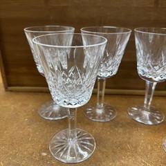 Set of 6 Waterford Crystal Lismore Cut Claret Wine Sherry Glass 4 oz 5-5/8″ Tall
