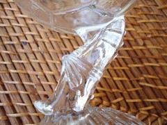 Clairey France Clear Glass Soccer Foot Ball and Cleat Shoe Trophy Goblet
