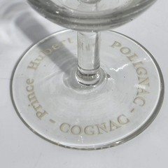 Prince Hubert De Polignac Cognac Etched Stemmed Glasses Set Of 4 VTG