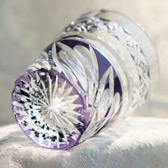 Purple 7oz Handmade Whiskey Glasses Edo Kiriko Crystal Whisky Glass Drinkware