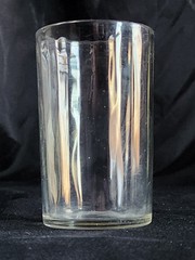 Vintage Clear Glass Juice Tumbler with Vertical Panels or Ribs • 3½» Tall
