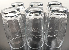 (6) Libbey Chivalry Clear 16 oz Coolers Set Textured Drinking Tumblers Retro Lot
